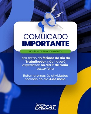 DIA DO TRABALHO - FERIADO